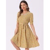image:imageAllegra K Womens Vintage Peter Pan Collar Flowy Midi Floral DressYellow