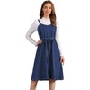 image:imageAllegra K Women Casual Denim Sleeveless Smocked Cross Back Overall DressDark Blue
