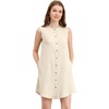 image:imageAllegra K Women Sleeveless Denim Chambray Button Up Shirtdress with PocketApricot