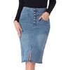 image:imageAllegra K Womens Jean Skirts Split High Waisted Stretchy Denim Pencil SkirtLight Blue