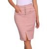 image:imageAllegra K Womens Jean Skirts Split High Waisted Stretchy Denim Pencil SkirtPink