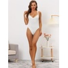 image:imageAllegra K Women Deep V Neck Tummy Control Shapewear Butt Lifter BodysuitWhite