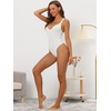 image:imageAllegra K Women Deep V Neck Tummy Control Shapewear Butt Lifter BodysuitWhite
