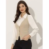 image:imageAllegra K Women Vintage Sleeveless Halter Neck Button Down Suit VestApricot