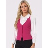 image:imageAllegra K Women Vintage Sleeveless Halter Neck Button Down Suit VestHot Pink