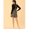 image:imageAllegra K Womens Plaid Overall Dress Suspender Short Pinafore DressApricot Blues