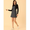 image:imageAllegra K Womens Plaid Overall Dress Suspender Short Pinafore DressBlack Grey