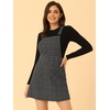 image:imageAllegra K Womens Plaid Overall Dress Suspender Short Pinafore DressBlack Grey