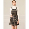 image:imageAllegra K Womens Plaid Overall Dress Suspender Short Pinafore DressBlackbrown