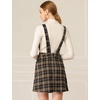 image:imageAllegra K Womens Plaid Overall Dress Suspender Short Pinafore DressBlackbrown
