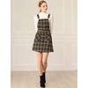 image:imageAllegra K Womens Plaid Overall Dress Suspender Short Pinafore DressBlackbrown
