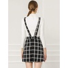 image:imageAllegra K Womens Plaid Overall Dress Suspender Short Pinafore DressBlackwhite