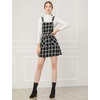 image:imageAllegra K Womens Plaid Overall Dress Suspender Short Pinafore DressBlackwhite