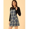 image:imageAllegra K Womens Plaid Overall Dress Suspender Short Pinafore DressBlue