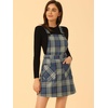 image:imageAllegra K Womens Plaid Overall Dress Suspender Short Pinafore DressBlue