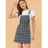 image:imageAllegra K Womens Plaid Overall Dress Suspender Short Pinafore DressBluebrown