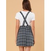 image:imageAllegra K Womens Plaid Overall Dress Suspender Short Pinafore DressBluebrown