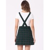 image:imageAllegra K Womens Plaid Overall Dress Suspender Short Pinafore DressBluegreen