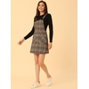 image:imageAllegra K Womens Plaid Overall Dress Suspender Short Pinafore DressBrown