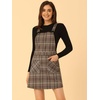 image:imageAllegra K Womens Plaid Overall Dress Suspender Short Pinafore DressBrown