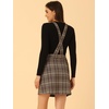 image:imageAllegra K Womens Plaid Overall Dress Suspender Short Pinafore DressBrown