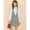 image:imageAllegra K Womens Plaid Overall Dress Suspender Short Pinafore DressGreengrey