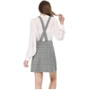 image:imageAllegra K Womens Plaid Overall Dress Suspender Short Pinafore DressGreengrey