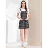 image:imageAllegra K Womens Plaid Overall Dress Suspender Short Pinafore DressNavy Blue