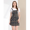 image:imageAllegra K Womens Plaid Overall Dress Suspender Short Pinafore DressNavy Blue