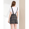image:imageAllegra K Womens Plaid Overall Dress Suspender Short Pinafore DressNavy Blue