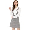 image:imageAllegra K Womens Plaid Overall Dress Suspender Short Pinafore DressPinkgrey