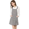 image:imageAllegra K Womens Plaid Overall Dress Suspender Short Pinafore DressPinkgrey