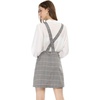 image:imageAllegra K Womens Plaid Overall Dress Suspender Short Pinafore DressPinkgrey