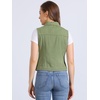 image:imageAllegra K Womens Washed Denim Vest Sleeveless Jean JacketBean Green