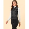 image:imageAllegra K Womens Washed Denim Vest Sleeveless Jean JacketBlack