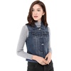 image:imageAllegra K Womens Washed Denim Vest Sleeveless Jean JacketBlue