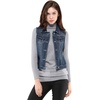 image:imageAllegra K Womens Washed Denim Vest Sleeveless Jean JacketBlue