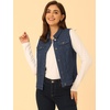 image:imageAllegra K Womens Washed Denim Vest Sleeveless Jean JacketBlue Texture