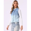 image:imageAllegra K Womens Washed Denim Vest Sleeveless Jean JacketBlue White