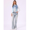 image:imageAllegra K Womens Washed Denim Vest Sleeveless Jean JacketBlue White
