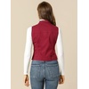image:imageAllegra K Womens Washed Denim Vest Sleeveless Jean JacketBurgundy