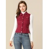 image:imageAllegra K Womens Washed Denim Vest Sleeveless Jean JacketBurgundy