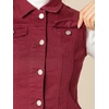 image:imageAllegra K Womens Washed Denim Vest Sleeveless Jean JacketBurgundy