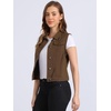 image:imageAllegra K Womens Washed Denim Vest Sleeveless Jean JacketCoffee