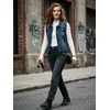 image:imageAllegra K Womens Washed Denim Vest Sleeveless Jean JacketDark Blue