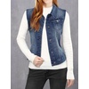 image:imageAllegra K Womens Washed Denim Vest Sleeveless Jean JacketDark Blue