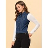 image:imageAllegra K Womens Washed Denim Vest Sleeveless Jean JacketDark Blue1