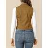 image:imageAllegra K Womens Washed Denim Vest Sleeveless Jean JacketKhaki