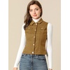 image:imageAllegra K Womens Washed Denim Vest Sleeveless Jean JacketKhaki