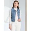 image:imageAllegra K Womens Washed Denim Vest Sleeveless Jean JacketLight Blueb